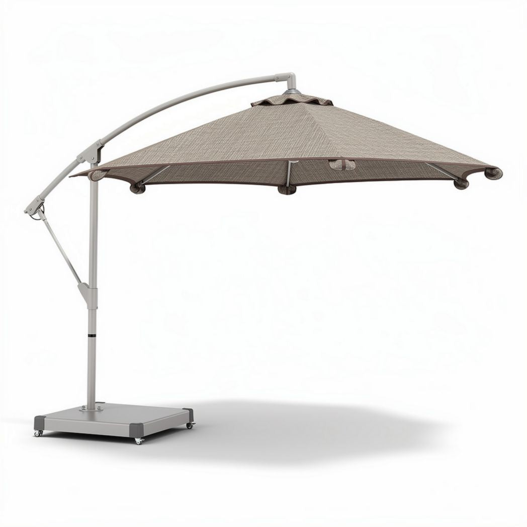 Parasolka ogrodowa z regulowanym ramieniem do użytku na tarasie z materiału odpornego na warunki atmosferyczne - 250 x 250 x 250cm