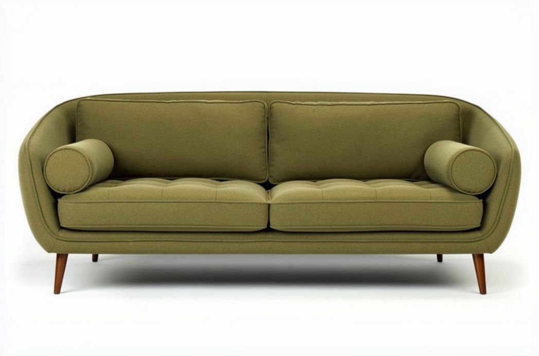 Sofa tapicerowana w stylu retro do salonu z tkaniny - 200 x 90 x 75cm